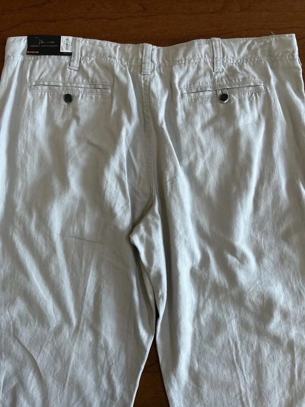 NEW Marc Anthony Linen Blend Slim Gray Pants Drawstring Men's 40x30 Dadcore